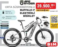 APE RYDER ORTA SÜSPANSİYONLU BUFFALO-F ELEKTRİKLİ BİSİKLET APE RYDER ORTA SÜSPANSİYONLU BUFFALO-F ELEKTRİKLİ BİSİKLET